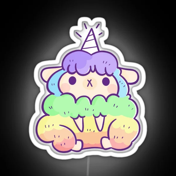 Unicorn Rainbow Sheep RGB Neon Sign