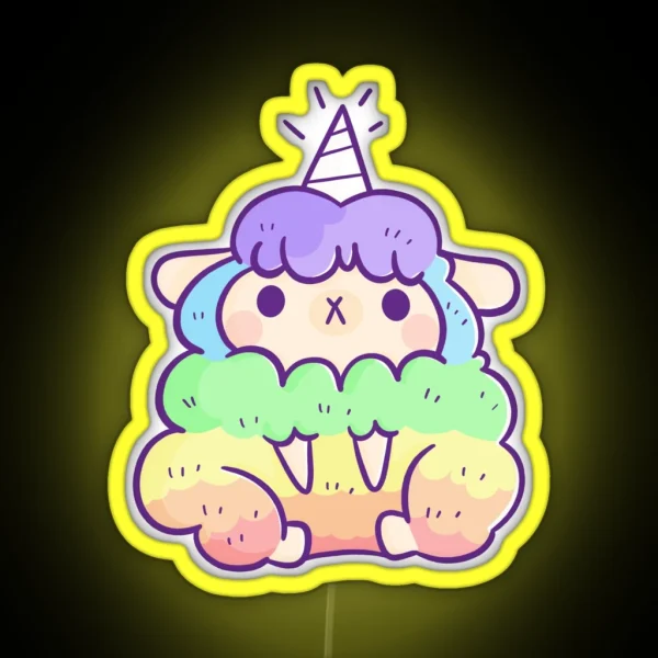 Unicorn Rainbow Sheep RGB Neon Sign