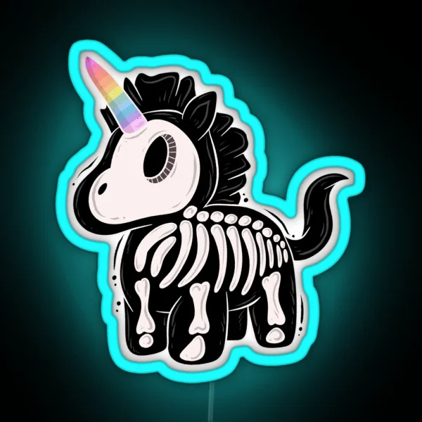 Unicorn Skeleton RGB Neon Sign
