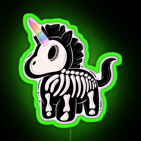 Unicorn Skeleton RGB Neon Sign