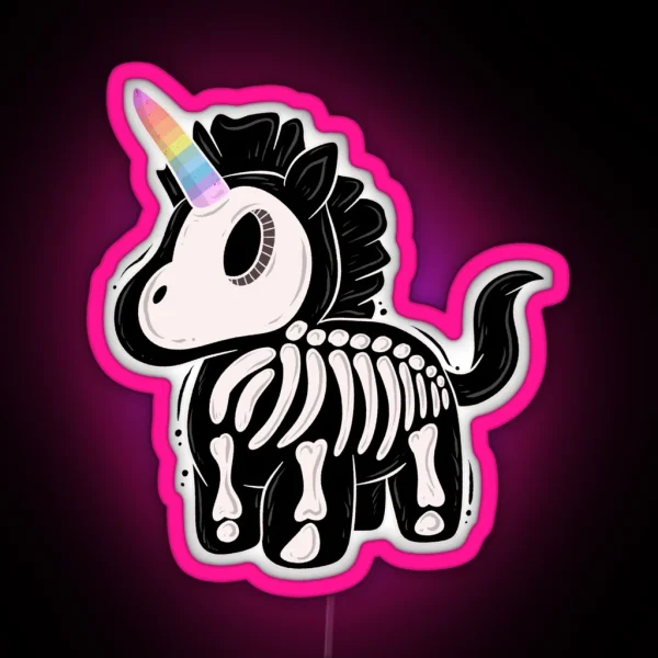 Unicorn Skeleton RGB Neon Sign