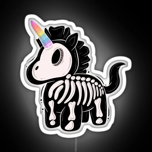 Unicorn Skeleton RGB Neon Sign