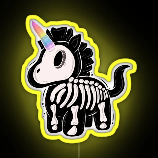 Unicorn Skeleton RGB Neon Sign