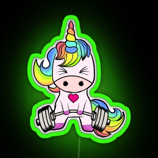 Unicorn Weightlifting RGB Neon Sign