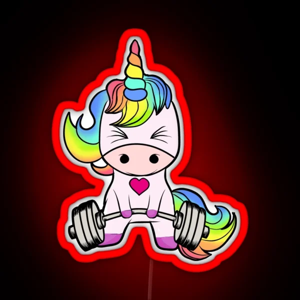 Unicorn Weightlifting RGB Neon Sign