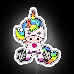 Unicorn Weightlifting RGB Neon Sign