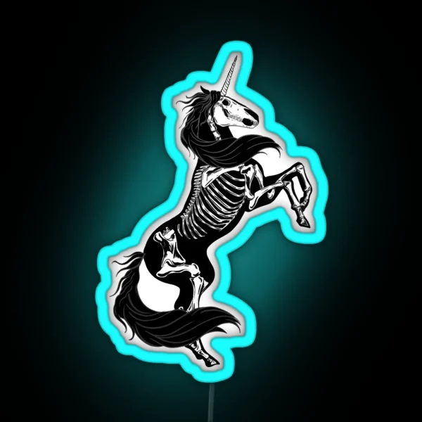 Unicorns Skeleton RGB Neon Sign