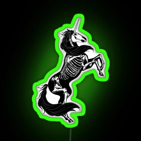 Unicorns Skeleton RGB Neon Sign