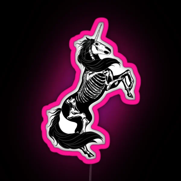 Unicorns Skeleton RGB Neon Sign