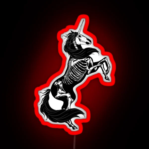 Unicorns Skeleton RGB Neon Sign