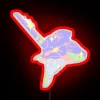 Neon sign with red LED lights forming a unit number 1 in a futuristic style.