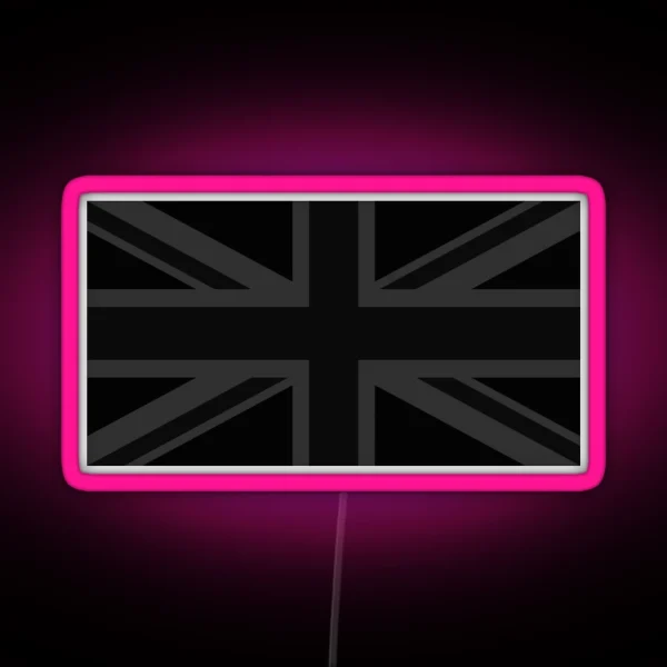 United Kingdom Flag Blackout Stealth RGB Neon Sign