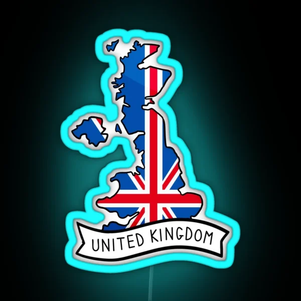 United Kingdom Flag Map Led RGB Neon Sign