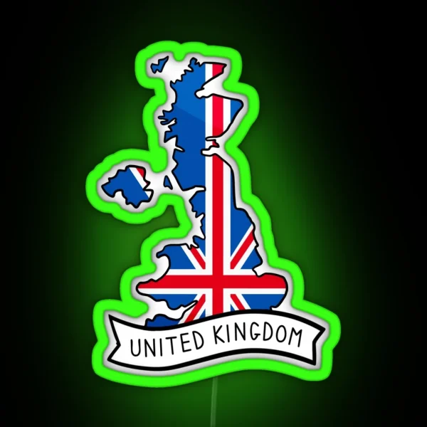 United Kingdom Flag Map Led RGB Neon Sign