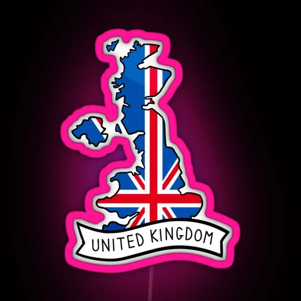 United Kingdom Flag Map Led RGB Neon Sign