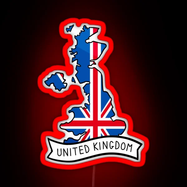 United Kingdom Flag Map Led RGB Neon Sign