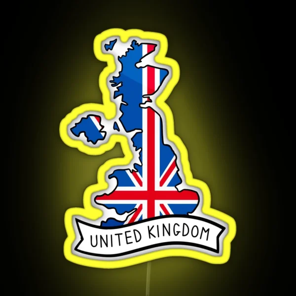 United Kingdom Flag Map Led RGB Neon Sign
