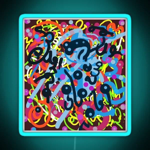 Unknown Writing Modern Graphics Arabia RGB Neon Sign