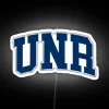 UNR College Sign with Curved Font in Neon Colors