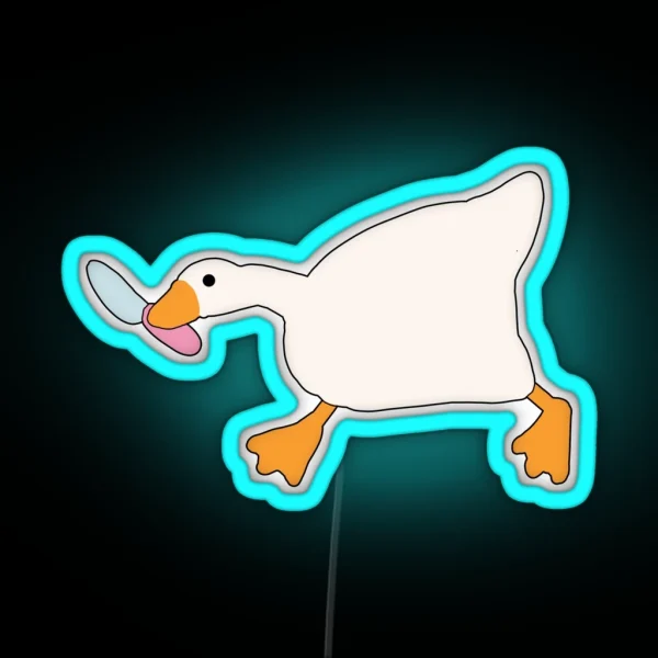 Untitled Goose Game Funny Duck Goose Meme 6 RGB Neon Sign