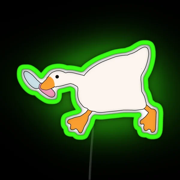 Untitled Goose Game Funny Duck Goose Meme 6 RGB Neon Sign