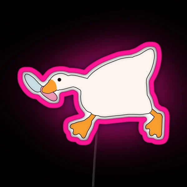 Untitled Goose Game Funny Duck Goose Meme 6 RGB Neon Sign