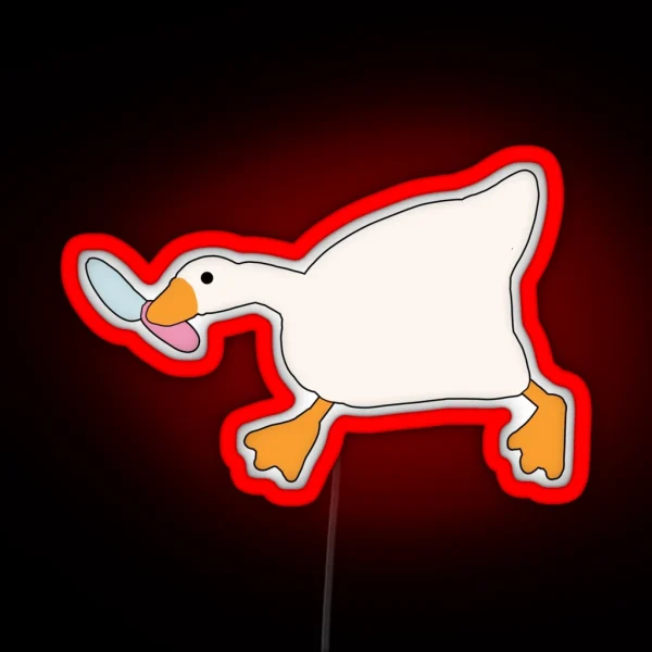 Untitled Goose Game Funny Duck Goose Meme 6 RGB Neon Sign