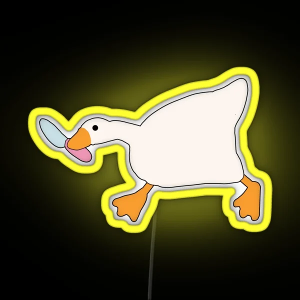 Untitled Goose Game Funny Duck Goose Meme 6 RGB Neon Sign