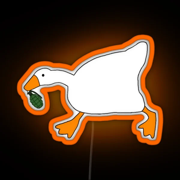 Untitled Goose Game Holding Grenade RGB Neon Sign