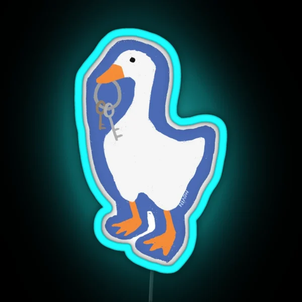 Untitled Goose Game With Key RGB Neon Sign