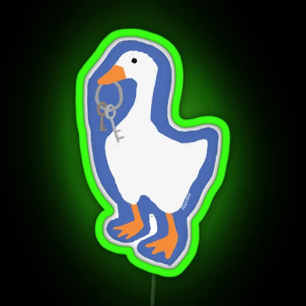 Untitled Goose Game With Key RGB Neon Sign