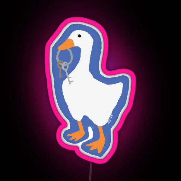 Untitled Goose Game With Key RGB Neon Sign