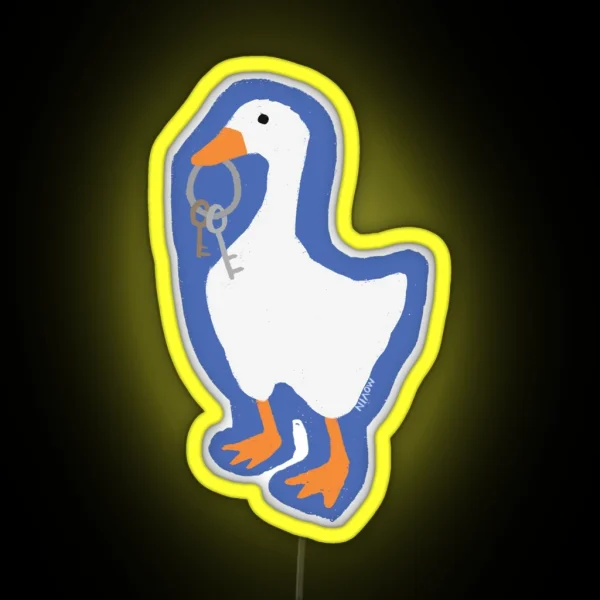Untitled Goose Game With Key RGB Neon Sign