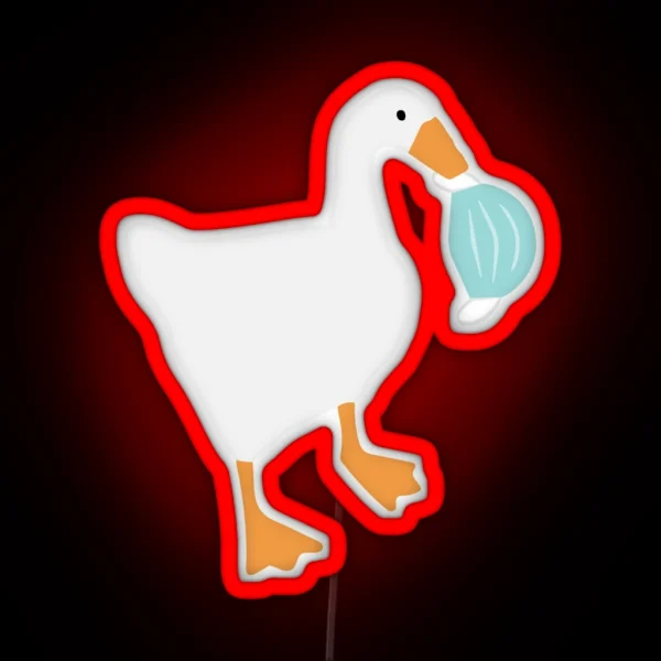 Untitled Goose Stealing Mask RGB Neon Sign