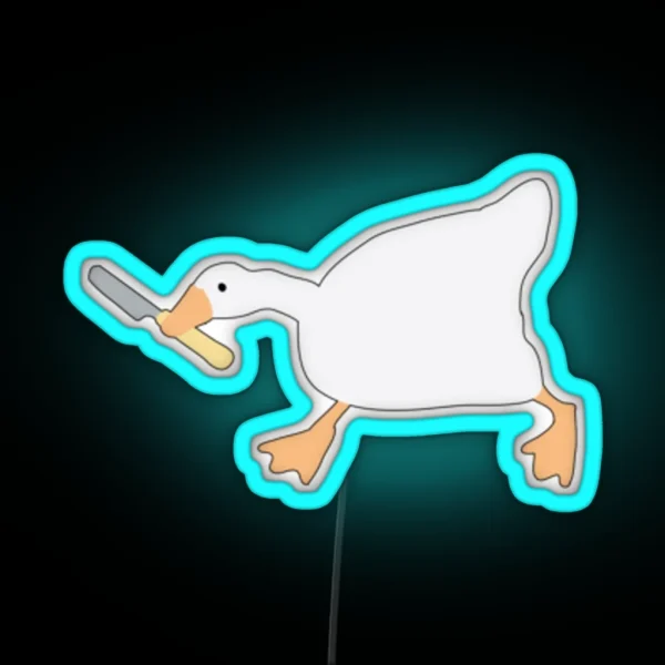 Untitled Goose With Butter Knife Led Led RGB Neon Sign