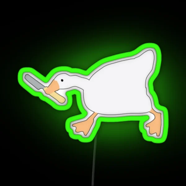 Untitled Goose With Butter Knife Led Led RGB Neon Sign
