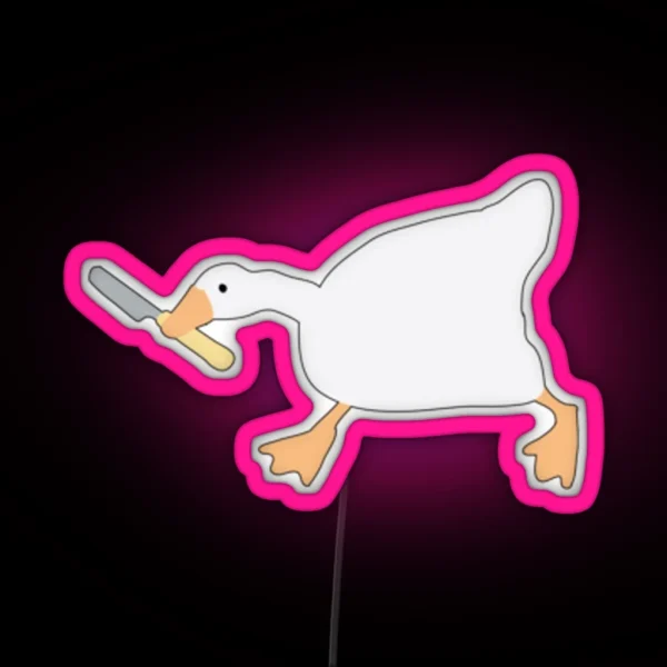 Untitled Goose With Butter Knife Led Led RGB Neon Sign