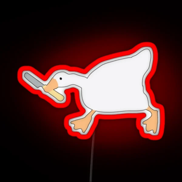 Untitled Goose With Butter Knife Led Led RGB Neon Sign