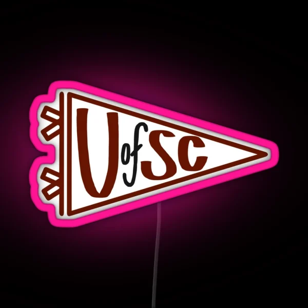 Uofsc South Carolina Pennant RGB Neon Sign