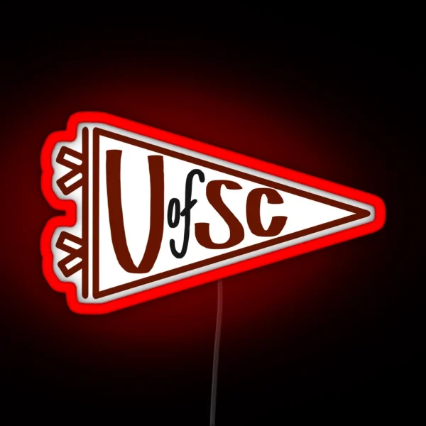 Uofsc South Carolina Pennant RGB Neon Sign