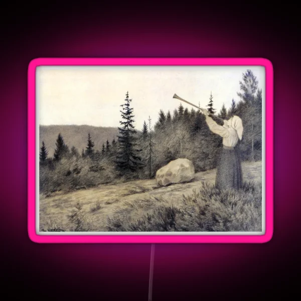 Up In The Hills A Clarion Call Rings Out Theodor RGB Neon Sign