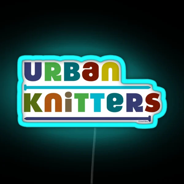 Urban Knitters Blues RGB Neon Sign