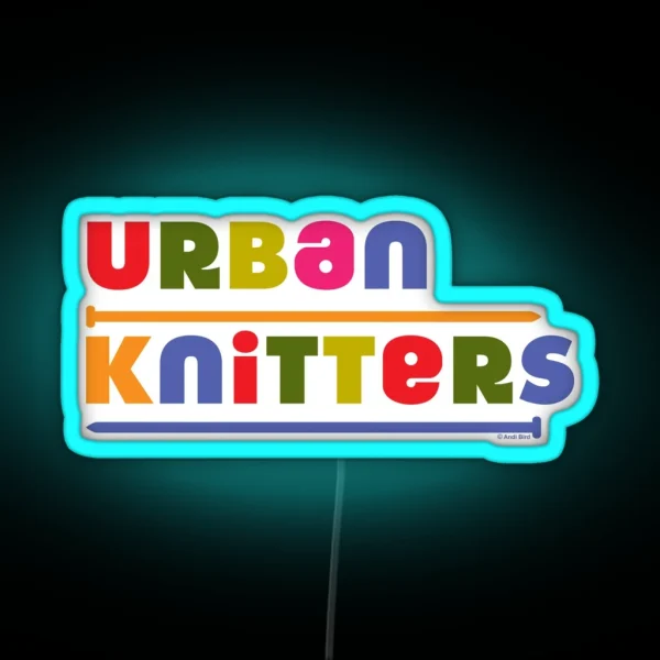 Urban Knitters Golden RGB Neon Sign