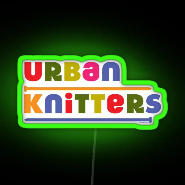 Urban Knitters Golden RGB Neon Sign