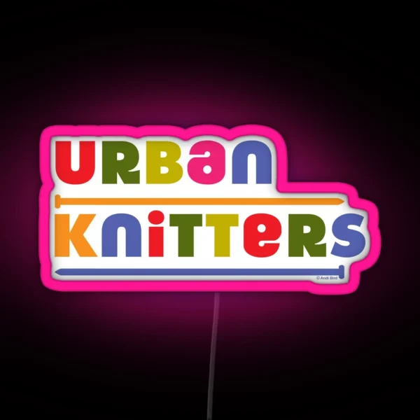 Urban Knitters Golden RGB Neon Sign