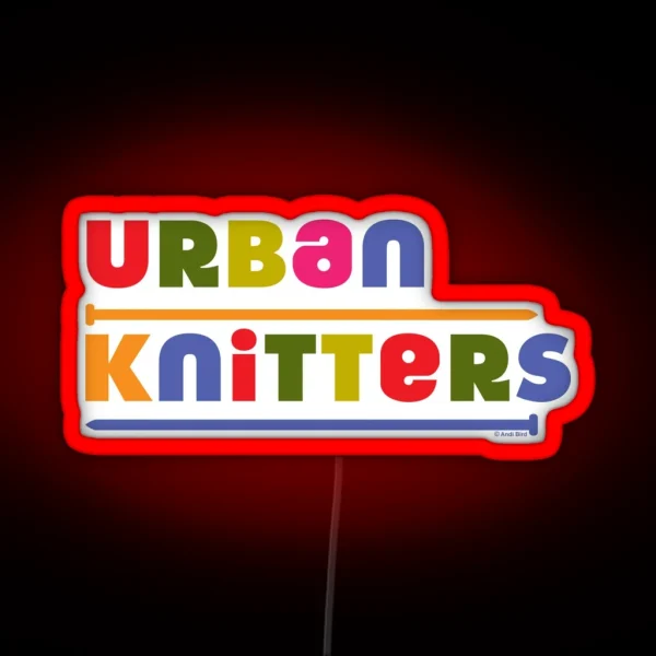 Urban Knitters Golden RGB Neon Sign