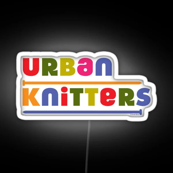 Urban Knitters Golden RGB Neon Sign