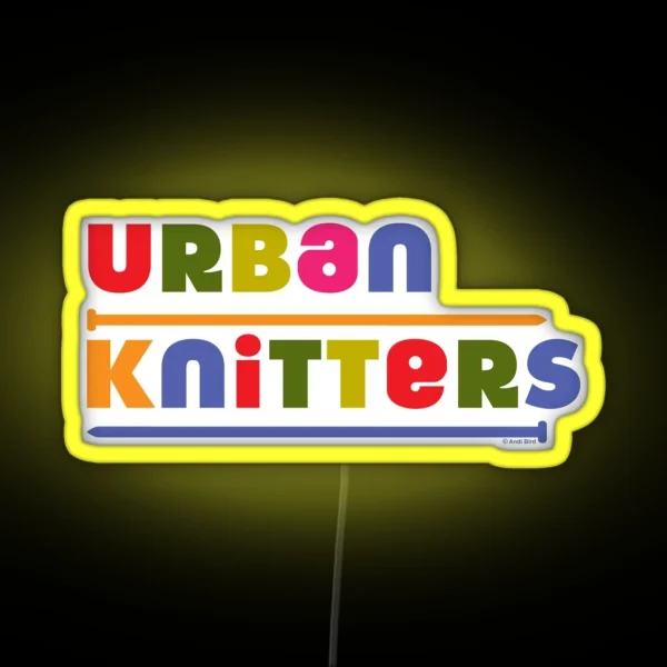 Urban Knitters Golden RGB Neon Sign