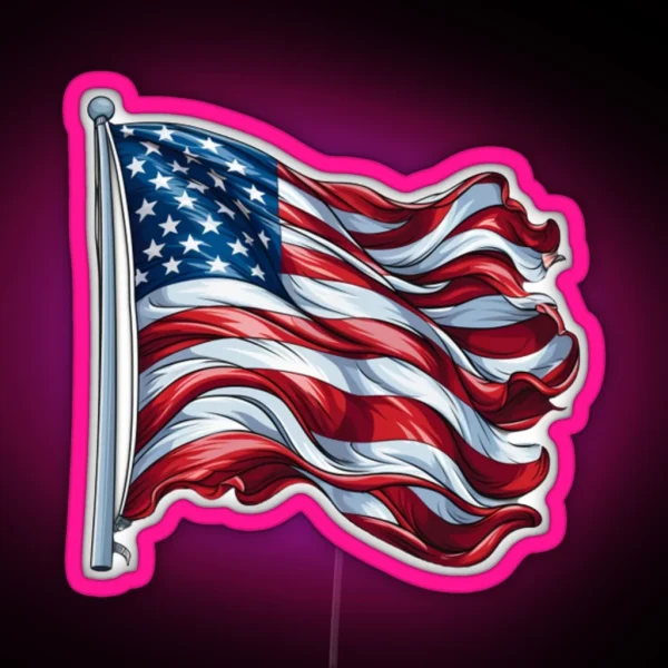 US Flag RGB Neon Sign
