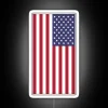 American flag phone case with neon design on a white background.